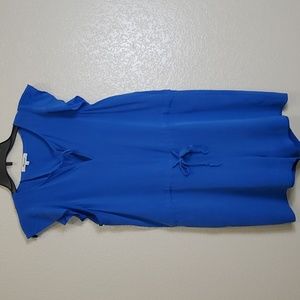 Madewell 100% Silk Petal Play Romper in Blue with Flutter Sleeves Medium